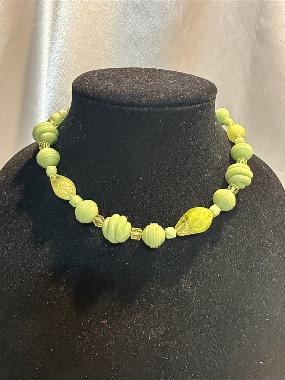 Source Unknown Lime Green Mixed-Bead Women's Necklace